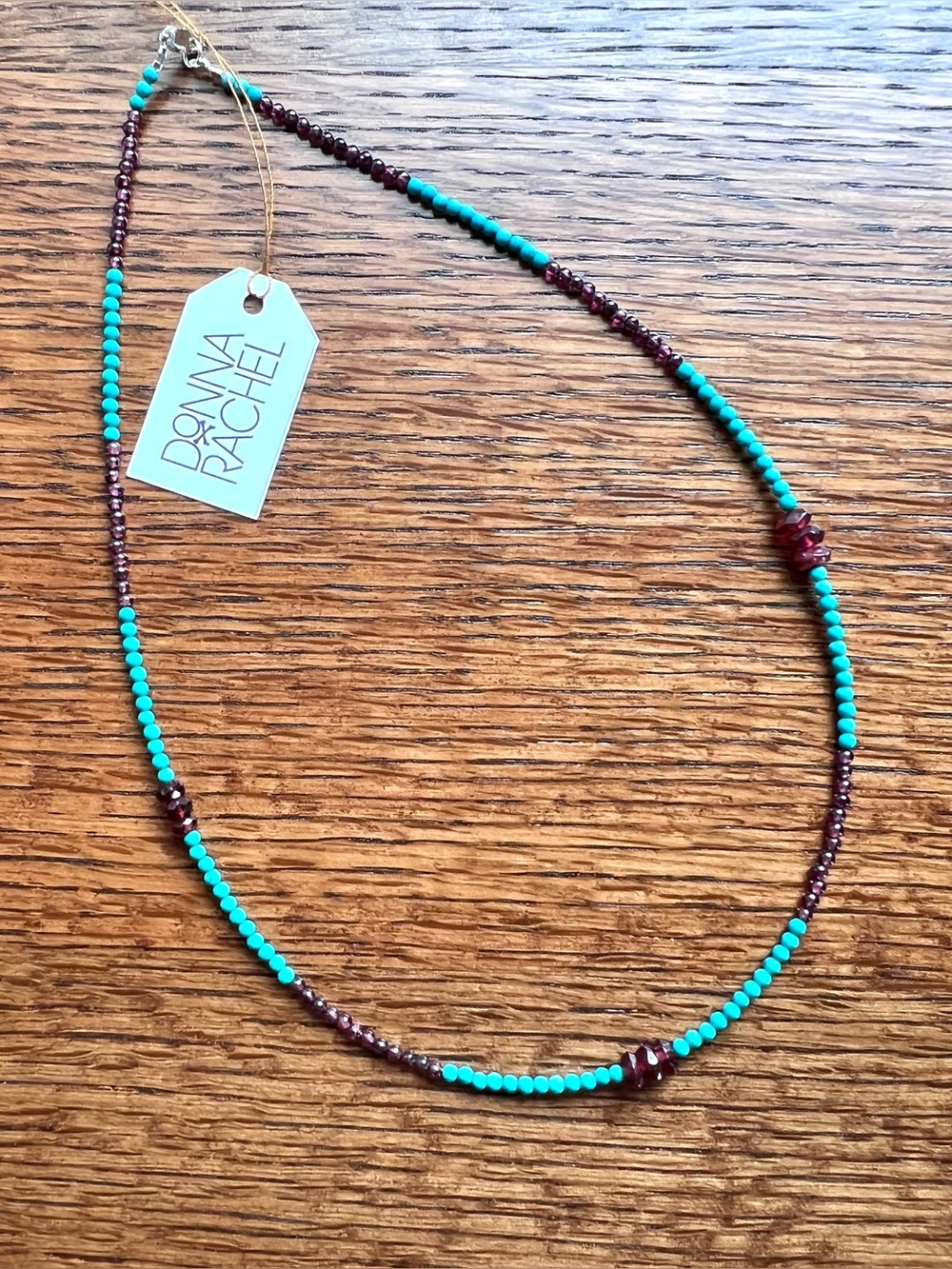 Genuine Turquoise & Garnet Necklace